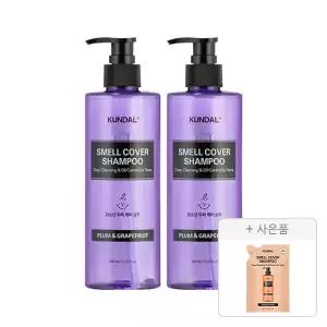 쿤달 올데이 스멜커버 청소년 샴푸, 플럼앤그레이프프룻, 400ml, 2개+증정(청소년 샴푸 리필팩, 트로피컬망고, 380ml)