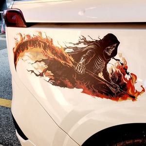 사신해골 롱타입 투명 자동차 스티커 흠집커버 포인트 스티커 바이크 데칼