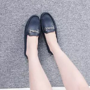 ONM 여성 로퍼 실버체인 옥스포드화 단화 가죽신발 둥근코