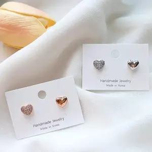 /신상오픈런 핀오이 쁘띠 여성 볼륨 은색 큐빅 하트쉐입