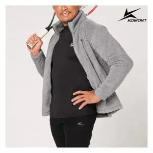 [코몽트] 남녀공용  쉘파 하이넥 후리스 자켓_차콜그레이_01