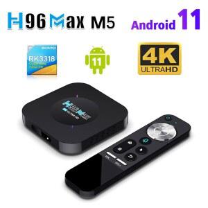 셋톱 박스 스마트 TV 안드로이드 11 록칩 3318 4K 구글 3D 비디오 BT4 0 미디어 플레이어 H96 Max M5