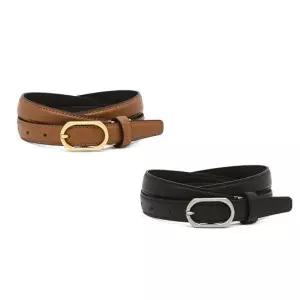 [롯데백화점]질스튜어트 [선물포장]블랙,브라운 버클장식 소가죽 여성벨트 JABE5E180BK,JABE5E181W2