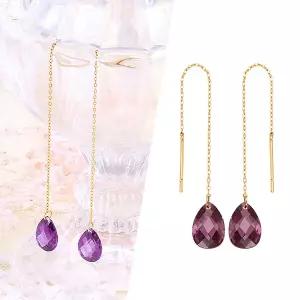 [골드피아] 14K 바이올렛 드롭 귀걸이