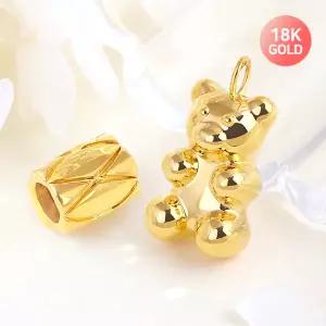 [골드피아] 18K 빅 볼륨 샤/곰돌이 펜던트