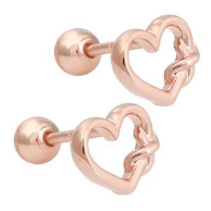 14K 골드핀 하트프레즐 하트 심플 여자 데일리 피어싱 본품 하나더