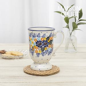 프라카 폴란드풍 도자기 고블렛 머그 대