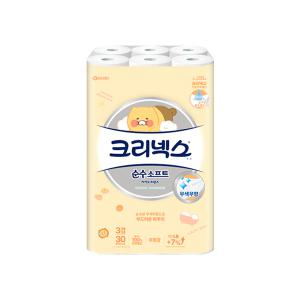 크리넥스 천연펄프 3겹 순수소프트 카카오, 30m, 30롤, 1개