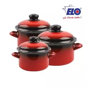 ELO 빨강법랑 3종 깊은형 16cm+18cm+24cm
