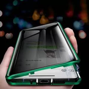 갤럭시 S25 S24 플러스 울트라 프라이버시 사생활보호 메탈 컬러 마그네틱 풀커버 강화유리 하드 케이스