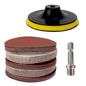 원형사포 52P 세트 125mm 전동드릴 목재 샌딩 사포 패드 ES004