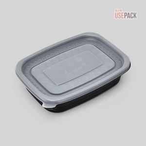 EH 사각 죽용기 소 50개 검정 세트 일회용 밀폐 포장용기 다용도