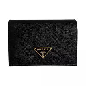 [명품] 25SS 삼각 로고 사피아노 가죽 반지갑 블랙 1MV021 QHH F0002