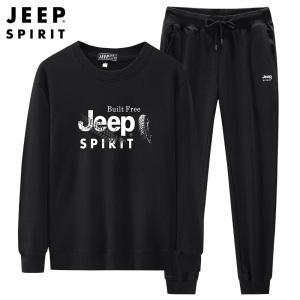JEEP 남성용 봄가을 라운드 맨투맨 트레이닝 레포츠 세트