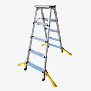 일반 광폭 5단 사다리 미니 아웃트리거(노랑) HSN-L2019 경량 이동식 사다리