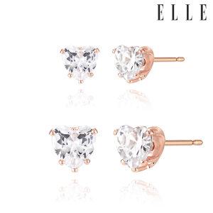 [엘르주얼리] 14K GF 하트큐 귀걸이 ELGPEE469