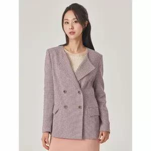 [하프클럽/조이너스]린넨 잔체크 더블 자켓_JACU4-WJK120