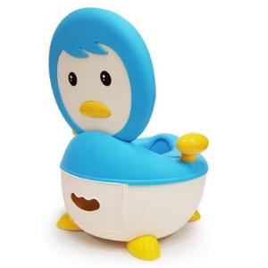 톨스토이 즐거운 아가 배변훈련 인체공학 시트 펭귄 디자인 유아 변기_소프트 블루