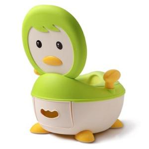 톨스토이 즐거운 아가 배변훈련 인체공학 시트 펭귄 디자인 유아 변기_소프트 그린