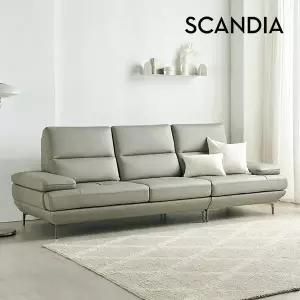 [스칸디아]버밍엄 천연 통가죽 4인용 소파(스툴제외)