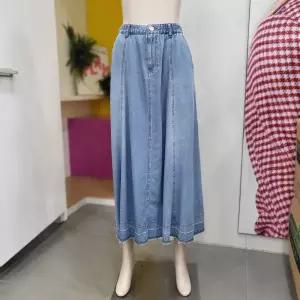 [베네통] 밴딩 A라인 데님 스커트 BASK55431 IN_DJ