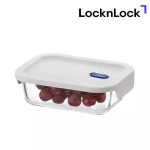 락앤락 탑클라스 실리콘뚜껑 유리 밀폐용기 630ml 직사각 반찬통 보관 유리 소분용기 LBG428T