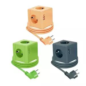 큐브형 4000W 고용량 멀티탭 C타입 USB포트 여행용 디자인 멀티탭