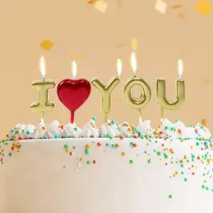 하트초 케이크장식 레터링 해피니스 생일초 3p (WFHJD4Y)