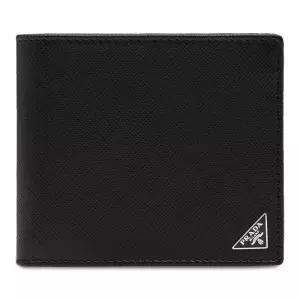 [명품] 25FW 삼각로고 사피아노 반지갑 블랙 2MO513 QHH F0002