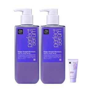미쟝센 퍼펙트 매직 스트레이트 세럼 샴푸 530ml, 2개 + 증정(매직스트레이트 트리트먼트 31ml, 1개)