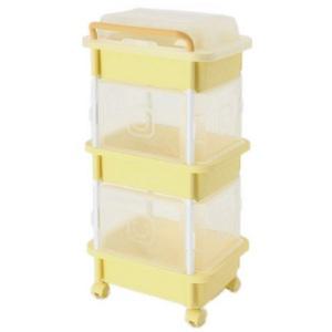 리빙스마일 정리정돈 360도 회전바퀴 안성맞춤 기저귀정리함 직사각 3단 일반형_A형 옐로우