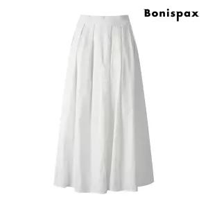 [롯데백화점]보니스팍스 린넨 핀턱 백 밴딩 롱 스커트 (XP6SK004M0)