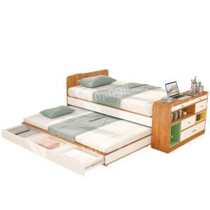 이층 슬라이딩 저상형 수납장 침대 게스트하우스 낮은