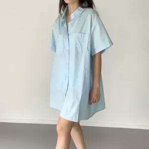여자 빅사이즈 여름남방 투포켓 아방핏 면 미니원피스