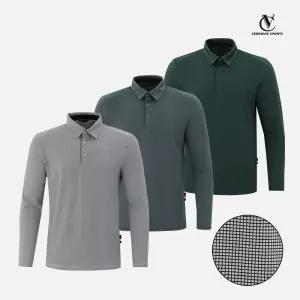 [세루빅스포츠]봄여름 스판 체크 카라 남성 긴팔 티셔츠