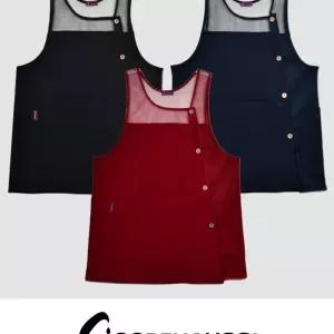 망사 디자인 내츄럴 앞치마/식당/미술/여름용/여성/시원한/공방/가정용/주머니/보육/교사/손님용/서빙