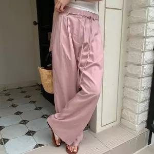 여자 핀턱 와이드핏 롱스트랩 후들 여름출근룩 슬랙스