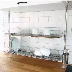 2단 원터치 싱크선반 800 스텐물받침 A S 설겆이건조대 식기 건조대 식기건조 주방선반 씽크대정리 선반