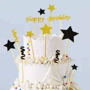 해피 파티 이벤트 케이크 데코픽 레터링 생일 장식픽 세트 랜덤 1개 백일 돌잔치 기념일/축하/어린이집/