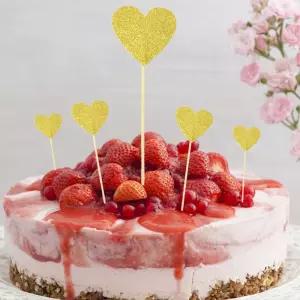 해피 파티 이벤트 케이크 데코픽 하트 글리터 프로포즈 장식픽 랜덤 1개 생일 백일 돌잔치 기념일/학원/