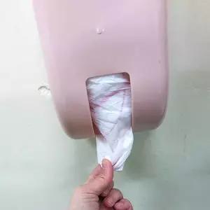 비닐 봉투 정리함 보관함 핑크 부착식 WF6B7F6