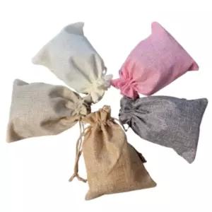 마 주머니 복주머니 린넨 스트링 파우치 더스트백 이너백 무지 컬러 선물 포장 4p