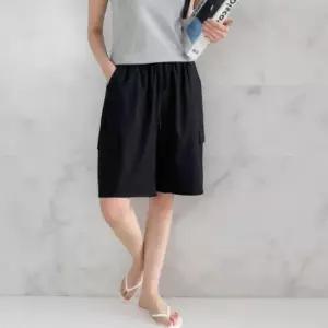 여성 캐주얼 레이온 포켓 인견 5부 팬츠