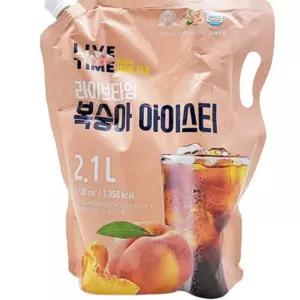 탄산음료 라이브타임 아이스티 복숭아 2.1L 청량