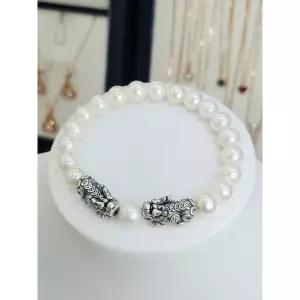 순은/전체실버925 비휴담수진주 8mm 뱅글팔찌 SHSBB12-1273- 담수진주