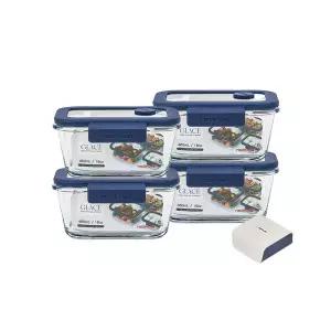 네오플램 글라쎄Z 진공 내열유리 밀폐용기 4종(460mlx4)+전용 진공 펌프