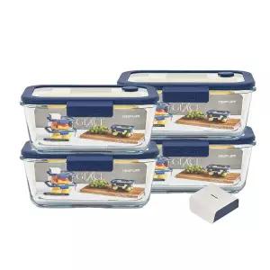 네오플램 글라쎄Z 진공 내열유리 밀폐용기 4종(1200mlx4)+전용 진공 펌프