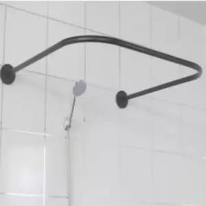 ㄷ자 샤워커튼봉 욕실 화장실 욕조 블랙 90cm ㄱ자 90cm 곡선봉 길이조절 화장실 부착식