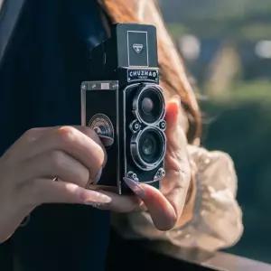 빈티지카메라 레트로카메라 디카 엔틱 블랙 복고 듀얼렌즈 앤티크 디지털