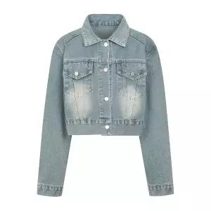 갤러리아 (르샵블랑)카라워싱긴팔데님크롭자켓 L2F35DJK020